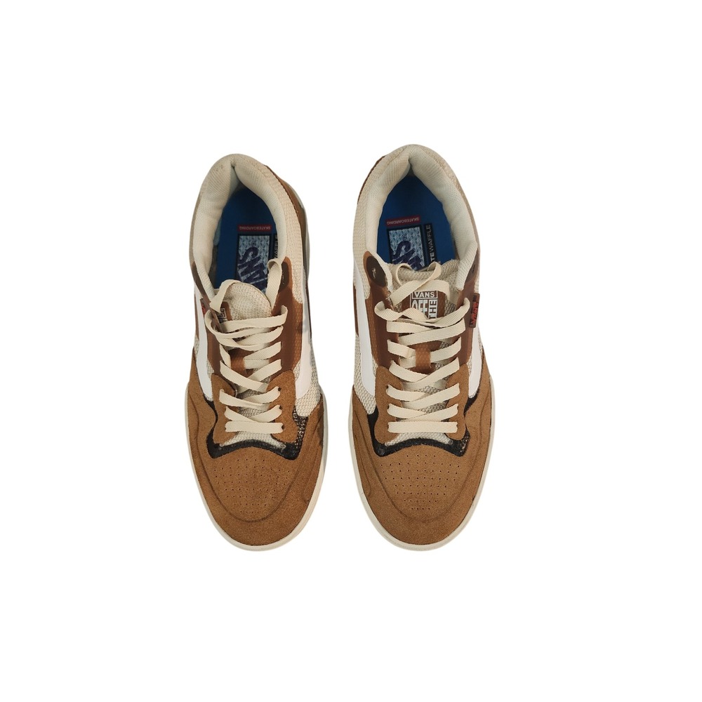 Vans EVDNT Ultimate Waffle Brown Tan White Skate Shoes Mens 5.5 Womens 7.0
